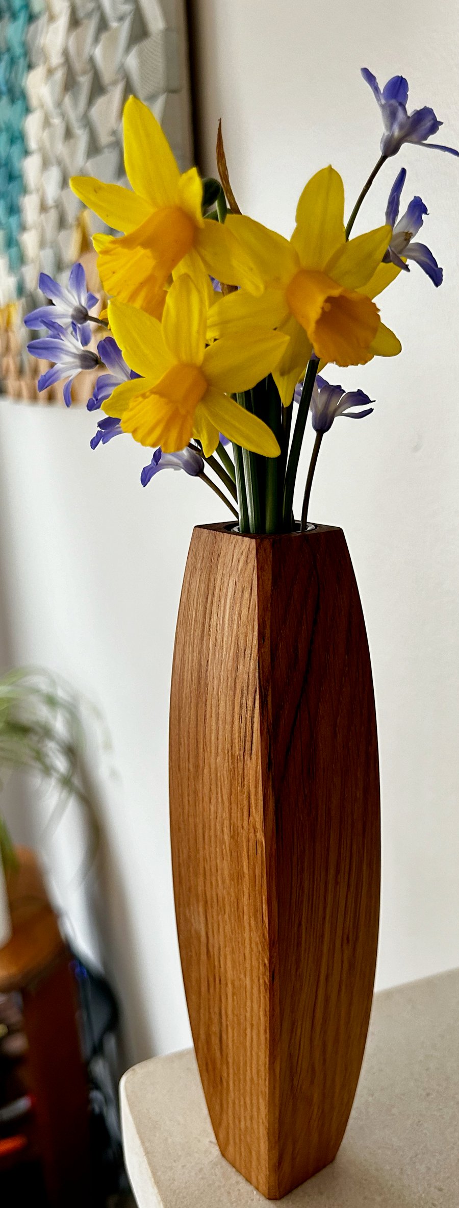 Beautiful Handmade Oak Vase for dried or freshly cut flowers