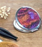 Pocket mirror, compact - autumnal melange of ruby, purples and oranges - Image 2
