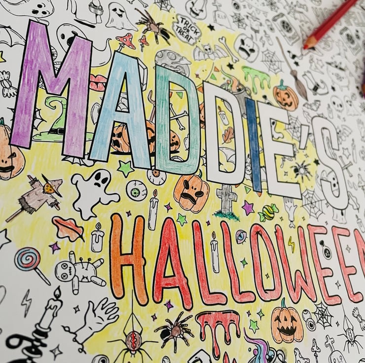 Halloween Spooky Giant Colouring Page - Folksy