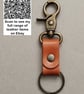 Compact Leather Keyring With Lobster Clasp and Split Ring Antique Brass Finish