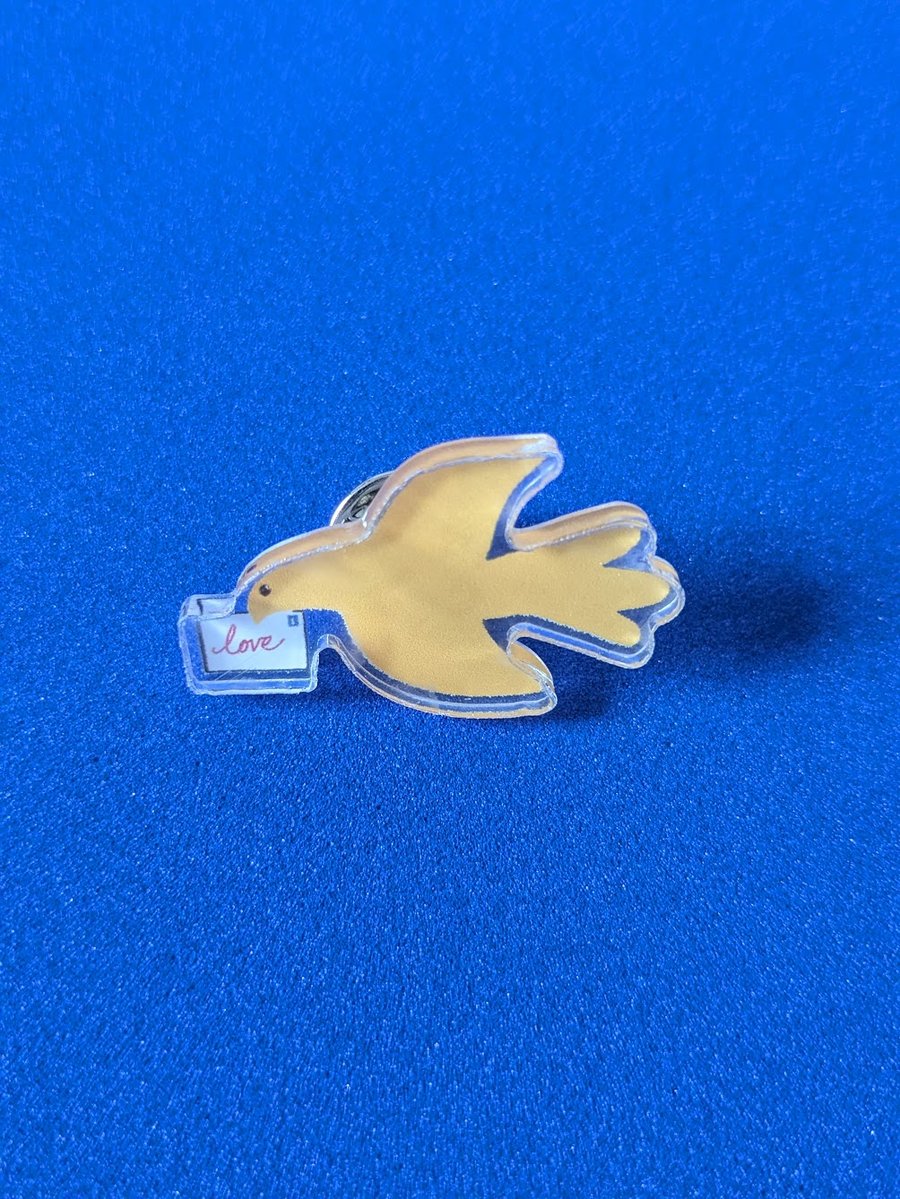 Little love dove pin badge