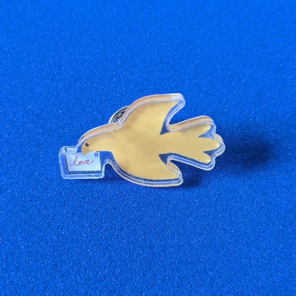 Little love dove pin badge