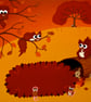 Autumn Animals 12" Print - seasonal landscape art with cute red squirrels - Image 1