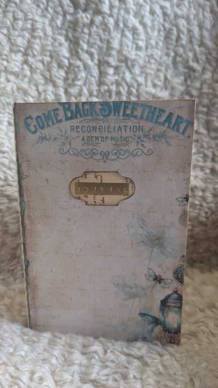 Medium sized teal and cream slim journal 