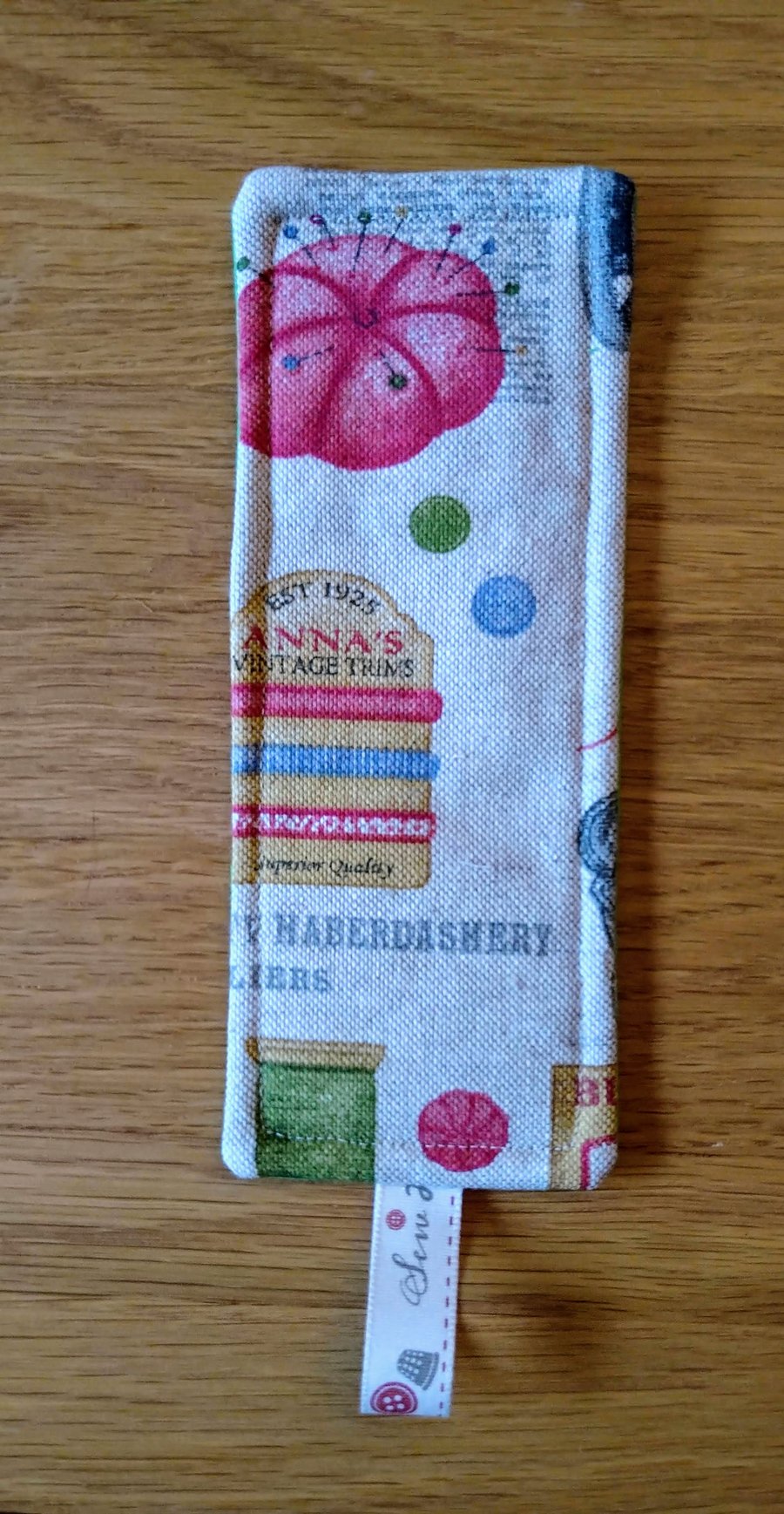 Bookmark with haberdashery 