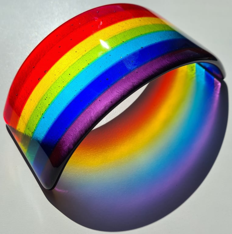 Fused glass rainbow