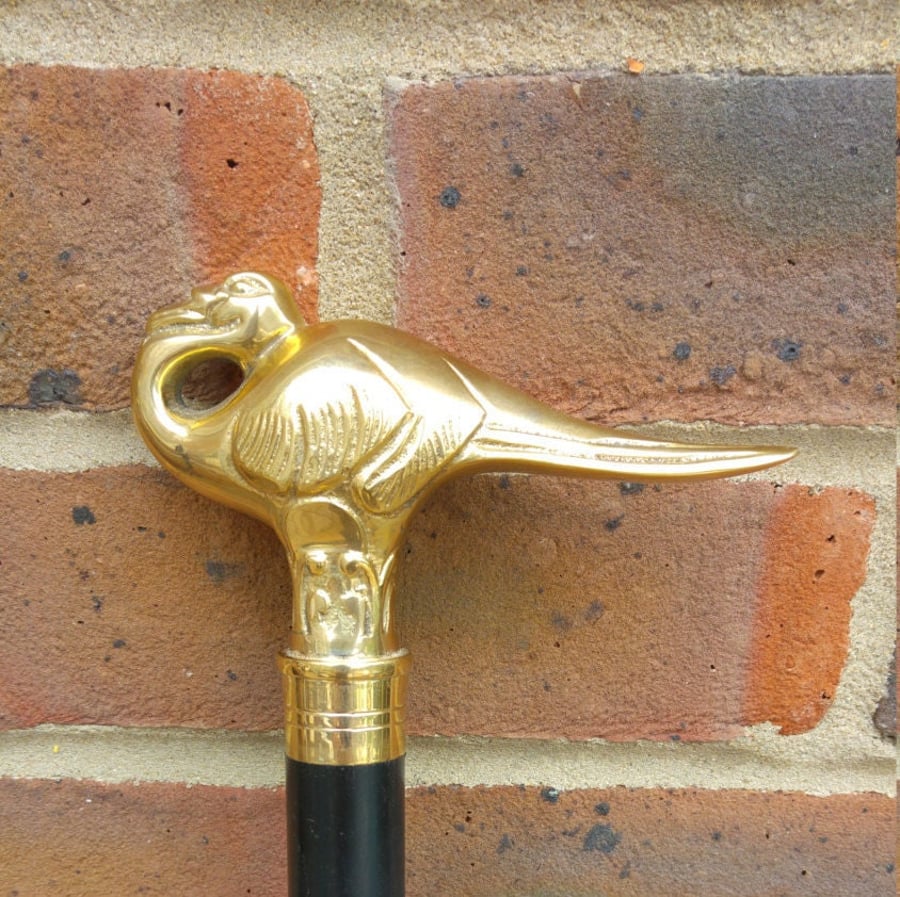 Hercule Poirot Swan style brass walking stick