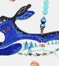 The Christmas hare with snow and holly - Image 2
