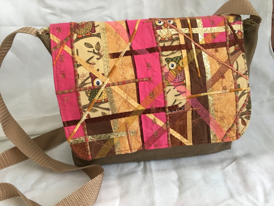 Unique Messenger Bag, Designer Cross body Bag, Unusual Bag, Owl Bag.