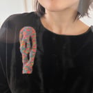 Copper wire sculpture rockery shape brooch pendant necklaces