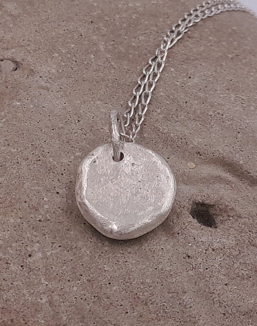 Molten Silver Droplet Pendant