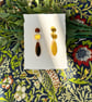 Gold Mirror Acrylic Triple Tier Drop Geometric Dangle Earrings - Image 9