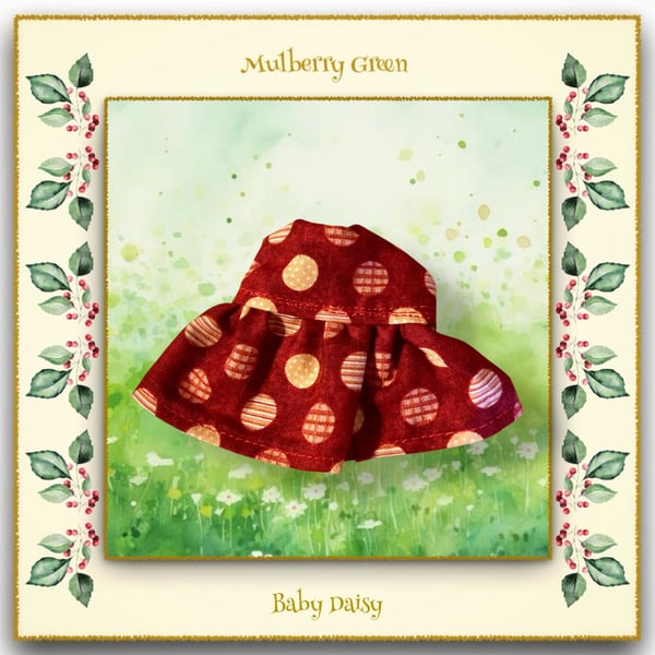 Dark Red Circles Dress for Baby Daisy 