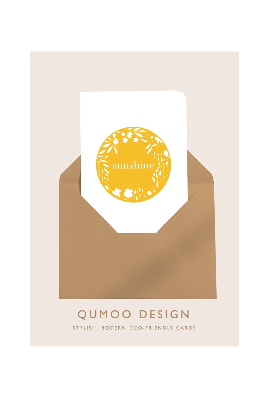 Sunshine card yellow birthday wedding friend card Sunshine (5-pack) (QM201)