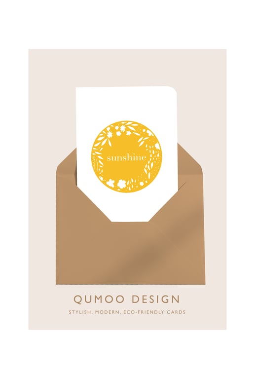 Sunshine card yellow birthday wedding friend card Sunshine (5-pack) (QM201)