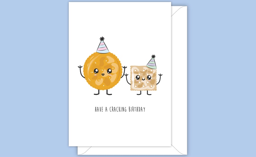 Funny Birthday Card, Pair of Crackers
