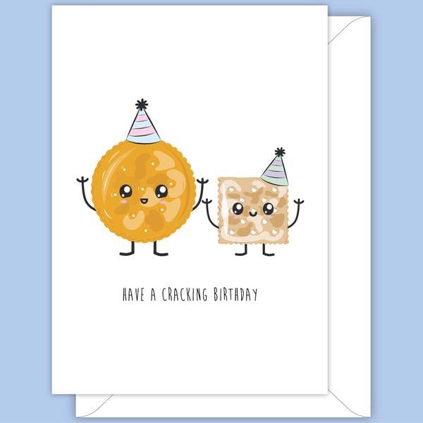 Funny Birthday Card, Pair of Crackers