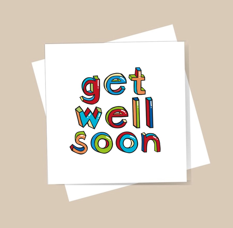 Get well soon card - speedy recovery, free postage, blank inside