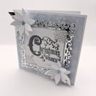 Handmade Christmas Card - Christmas Wishes, Ice Blue 5x5 