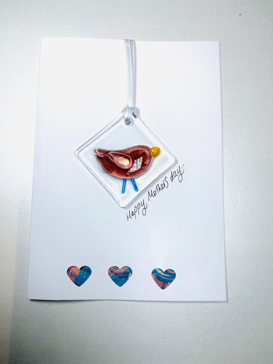 Fused glass Mother’s Day keepsake card