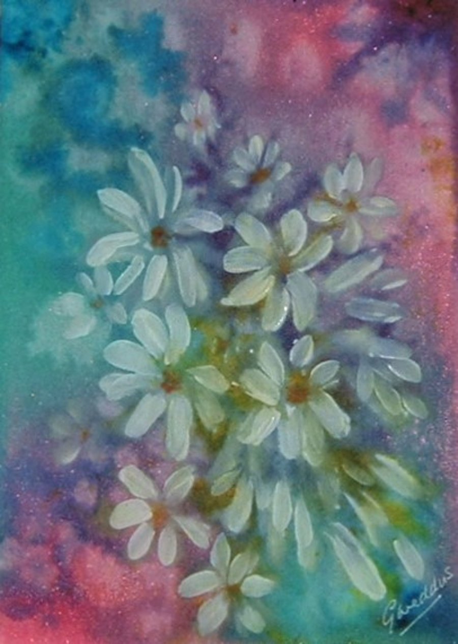 original art daisies painting ( ref F 878)