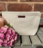 Plain Linen Look Zip Pouch - Image 1