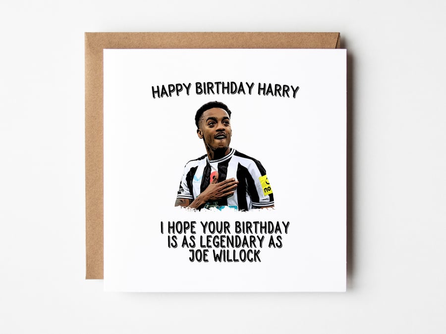 Joe Willock, Newcastle United Birthday Card, Newcastle Card For Son