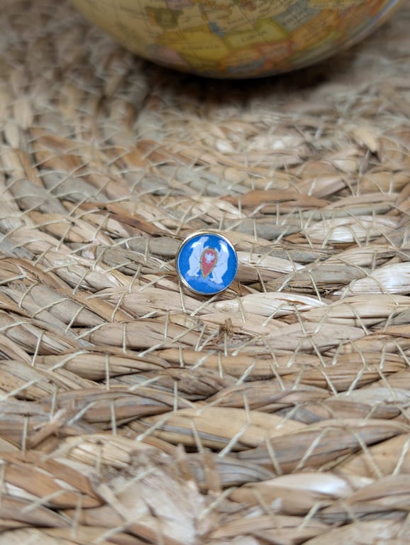 Novaya Zemlya Flag Map Pin – Russian Arctic Travel Map Push Pin for Wooden Maps