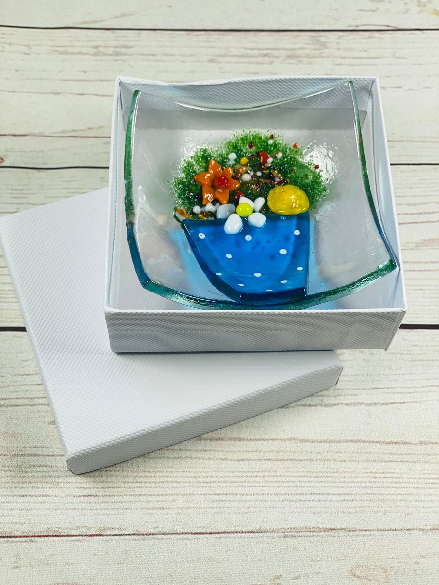 Seconds- fused glass trinket dish 