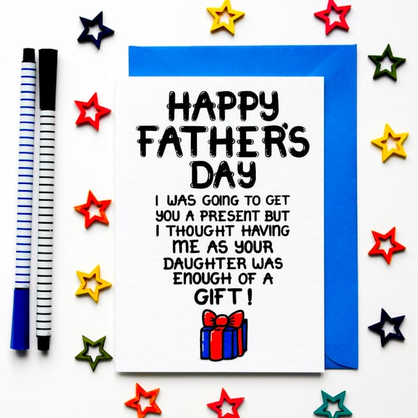 Funny, Joke Father's Day Card For Dad From His Daughter