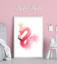 Flamingo wall print, Watercolour flamingo  wall art, flamingo decor - Image 2