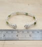 Adjustable Chrysoprase cuff bracelet. May Birthstone Wire wrapped Celtic Weave - Image 4