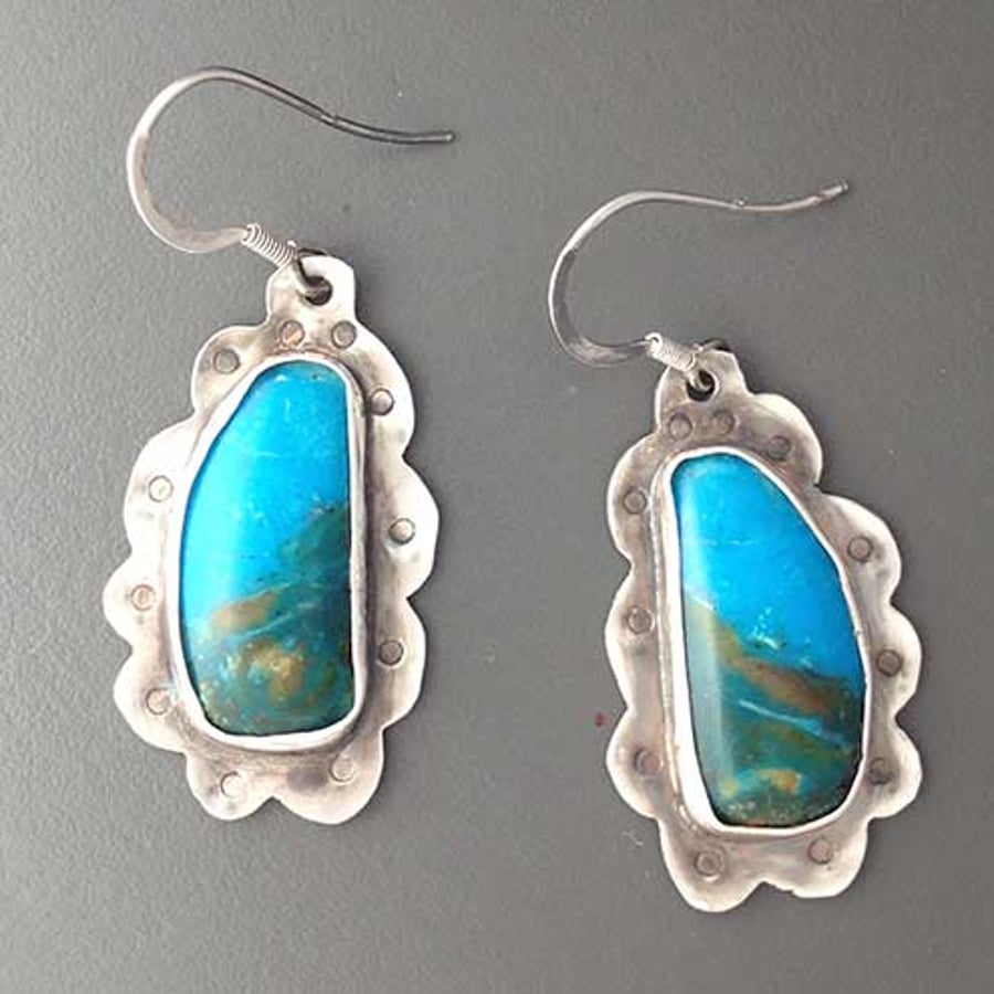 Silver and Chrysocola earrings