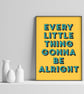 Three Little Birds Lyric Poster Print - Retro Typography Wall Art - Image 2