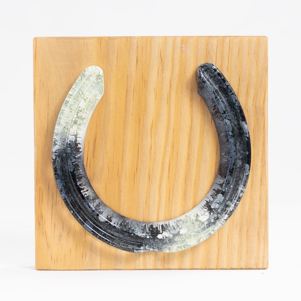 Resin & Alcohol Ink Horseshoe Wall Art Plaque