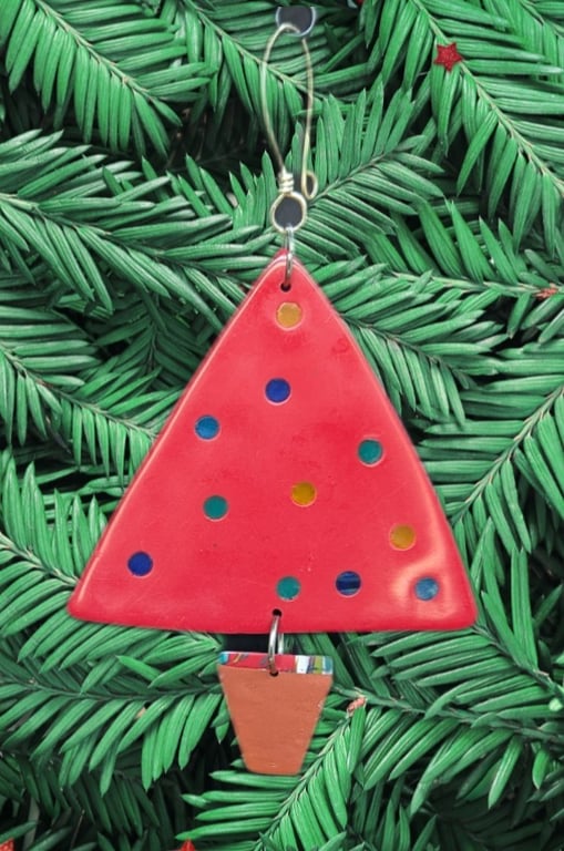 Handmade Polymer clay Christmas Tree Decoration 