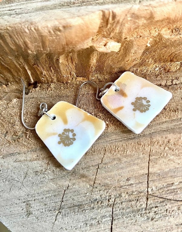 Pastel vintage crockery earrings 