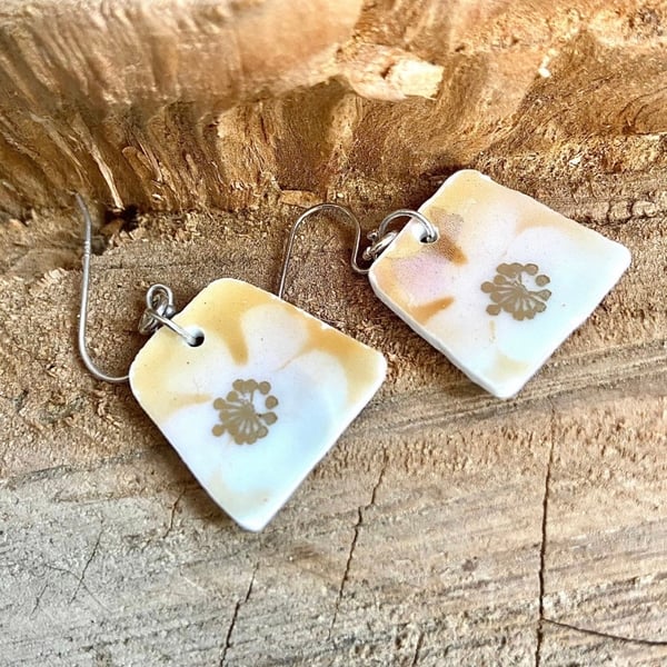 Pastel vintage crockery earrings 