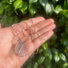 Sea glass necklace, silver