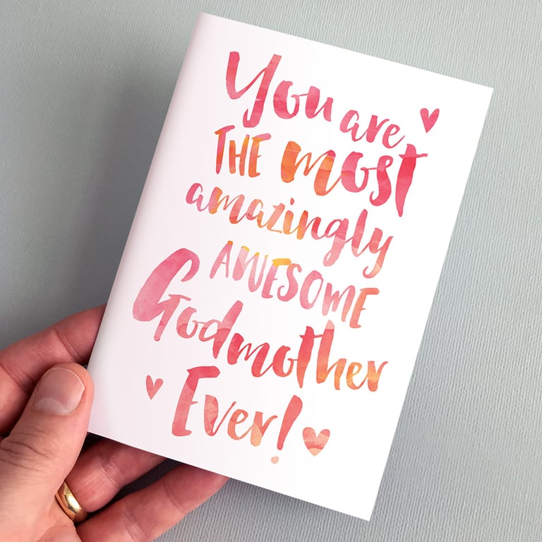 The Most Amazingly Awesome Godmother Greeting Card - Christening, Birthday