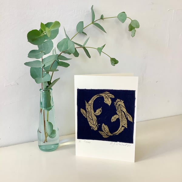 Zodiac Pisces greeting card 