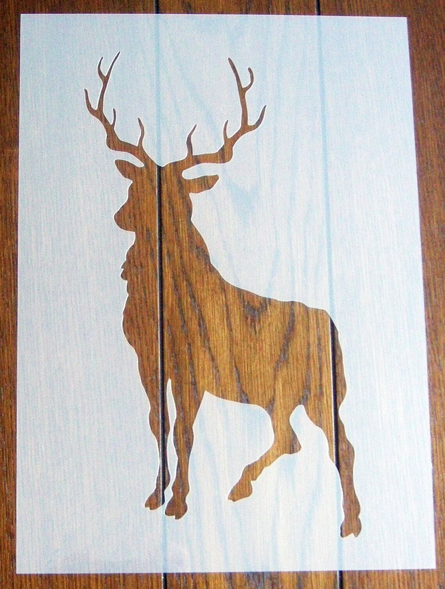 Scottish Highland Stag Stencil Reusable PP Sheet for Arts & Crafts, DIY