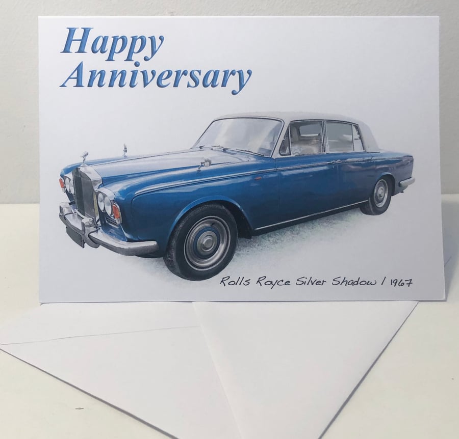 Rolls Royce Silver Shadow I - Birthday, Anniversary, Retirement or Plain Card