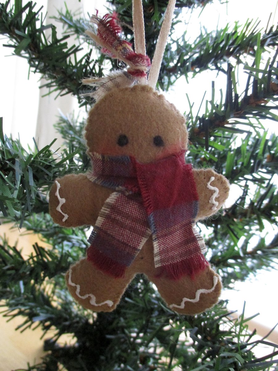 Felt Gingerbread Man Ornament - Lightly Scented - Tree Decoration