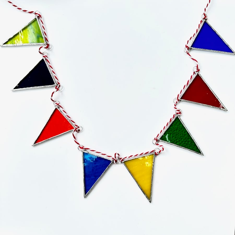 Stained Glass Bunting Suncatcher - Hanging Window Decoration