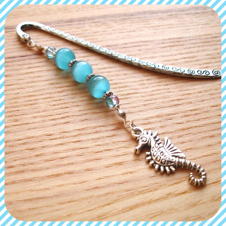 Turquoise Seahorse Bookmark