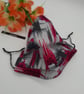 Face mask, large, adjustable, 3 layer,  washable in pink and grey  - Image 5