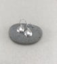 Hammered Silver Dome Drop Earrings - Image 1
