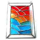  Stained Glass Suncatcher Sunset Ripples Handmade Sea Waves 