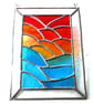  Stained Glass Suncatcher Sunset Ripples Handmade Sea Waves 